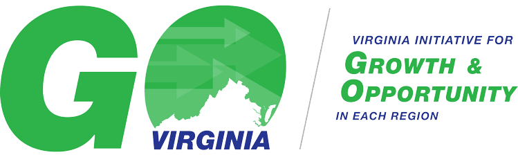 A green and blue logo for the state of virginia.